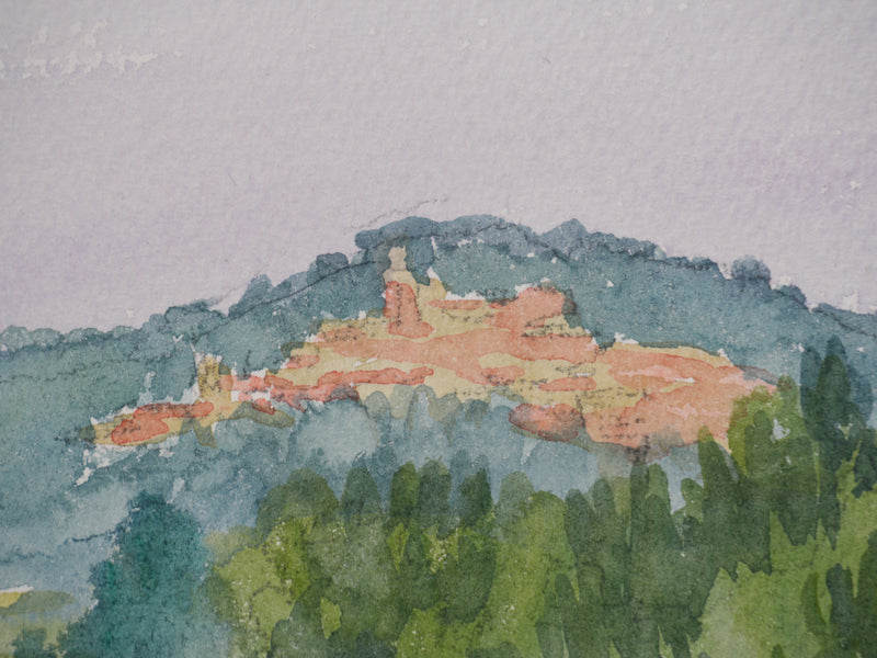 Salomon Alfred BOISECQ : Champs à Régusse, Aquarelle originale signée