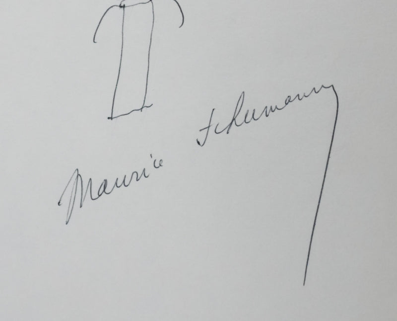 Maurice SCHUMANN : Les petites branches, Autographe et dessin original signé