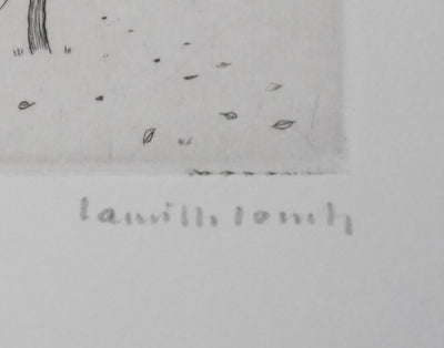Camille COMBE : L'arbre sur la route, Gravure originale signée