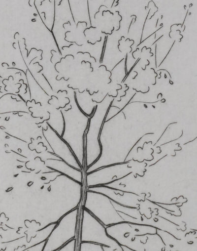Camille COMBE : L'arbre sur la route, Gravure originale signée