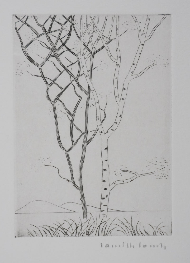 Camille COMBE : La danse des troncs, Gravure originale signée