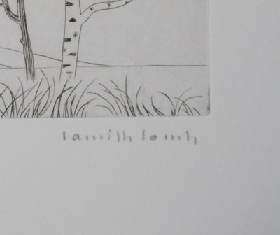 Camille COMBE : La danse des troncs, Gravure originale signée