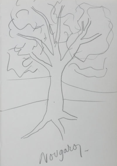 Claude NOUGARO : L'arbre chanteur, Autographe et dessin original signé