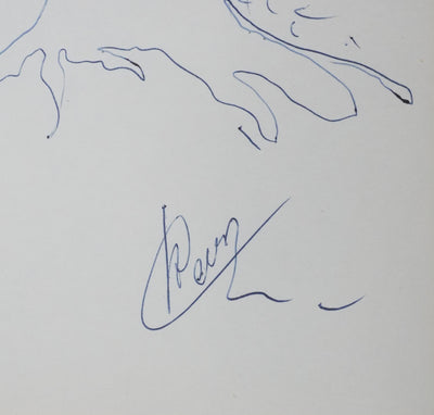 Raymond DEVOS : Le tronc bleu, Autographe et dessin original signé