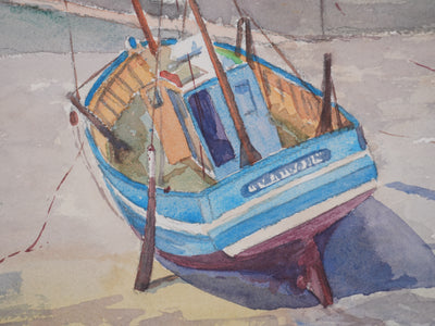 Salomon Alfred BOISECQ : Port Maria, Quiberon, Aquarelle originale signée