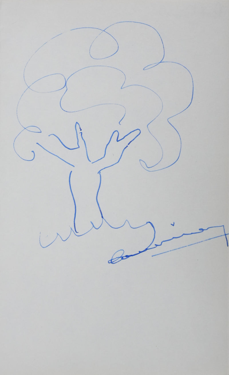 Paul GUIMARD : Les branches sinueuses, Autographe et dessin original signé