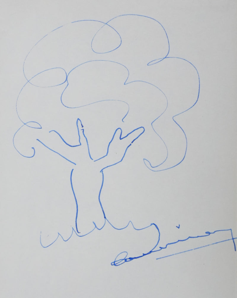 Paul GUIMARD : Les branches sinueuses, Autographe et dessin original signé