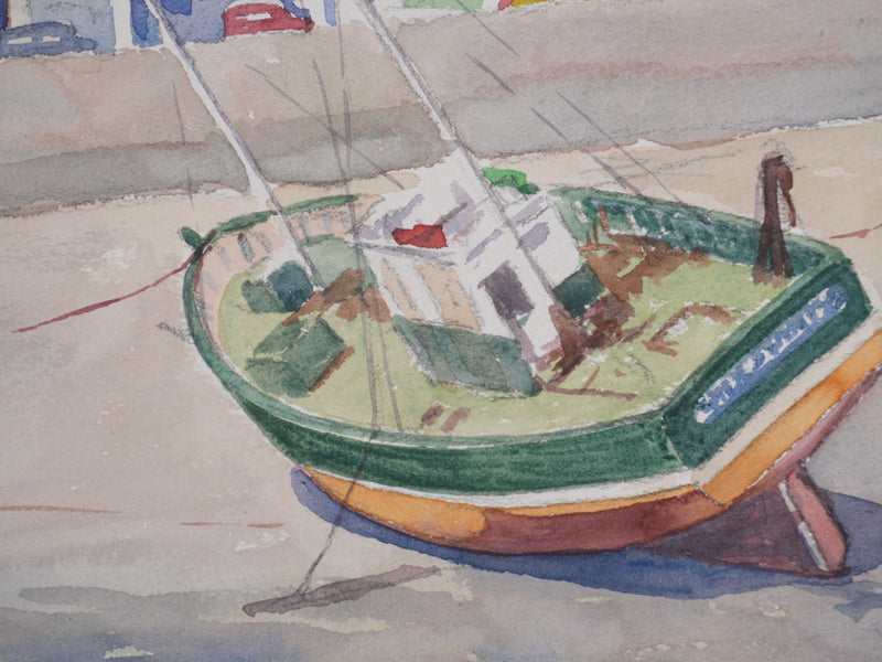 Salomon Alfred BOISECQ : Port Maria, Quiberon, Aquarelle originale signée