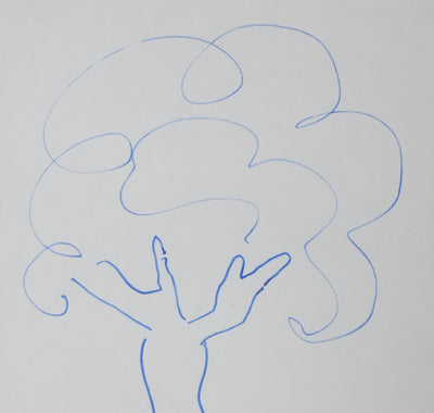 Paul GUIMARD : Les branches sinueuses, Autographe et dessin original signé