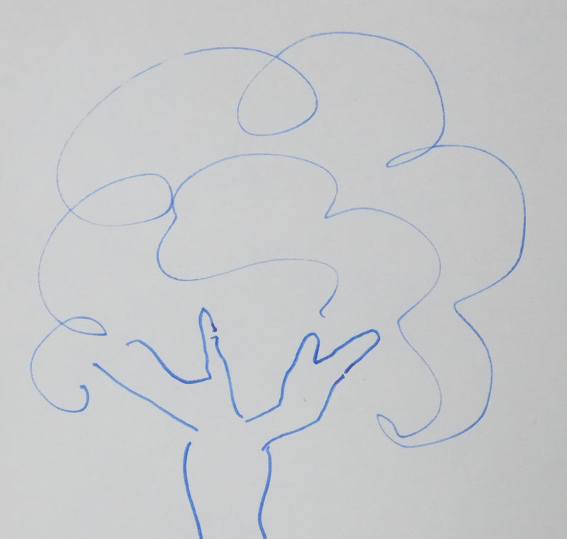 Paul GUIMARD : Les branches sinueuses, Autographe et dessin original signé