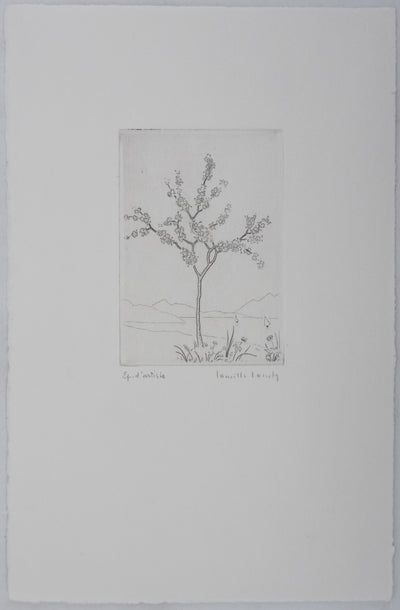 Camille COMBE : Entre les branches, Gravure originale signée
