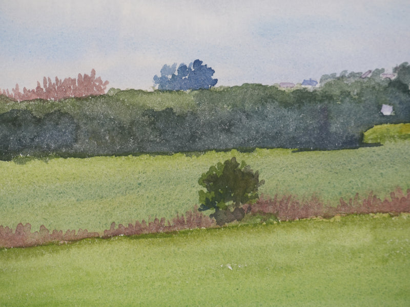 Salomon Alfred BOISECQ : Vue sur le clocher, Aquarelle originale signée