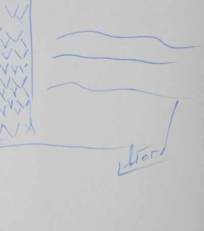 Ed THORP : Le palmier aux fruits, Autographe et dessin original signé