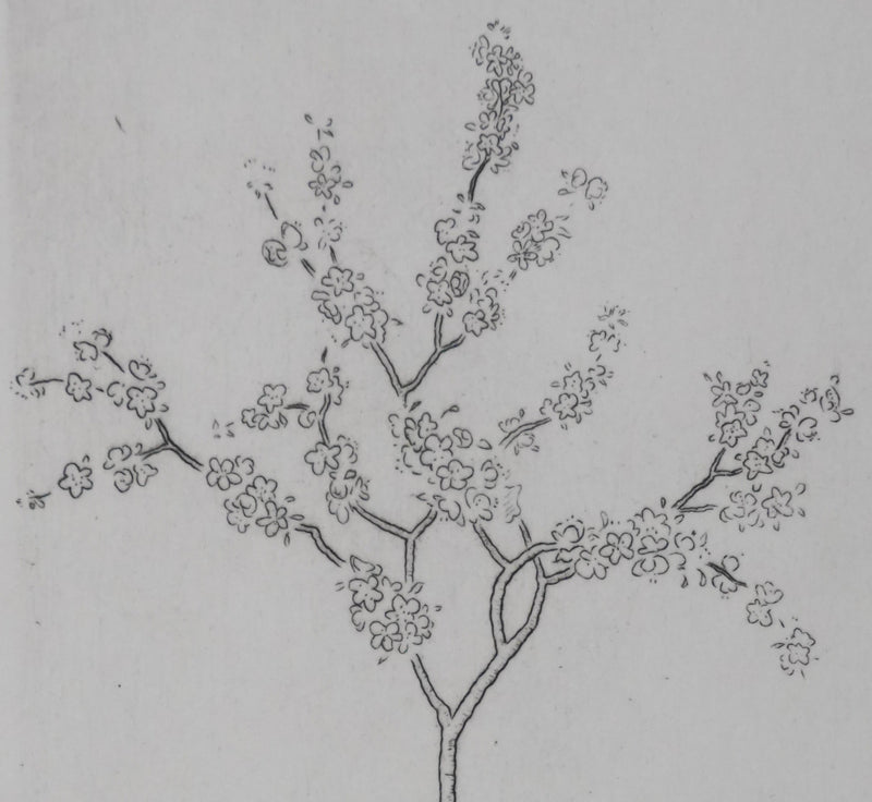 Camille COMBE : Entre les branches, Gravure originale signée