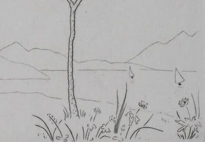 Camille COMBE : Entre les branches, Gravure originale signée