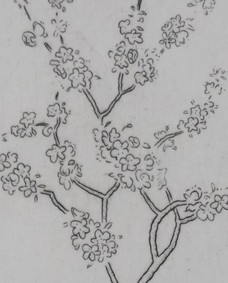 Camille COMBE : Entre les branches, Gravure originale signée