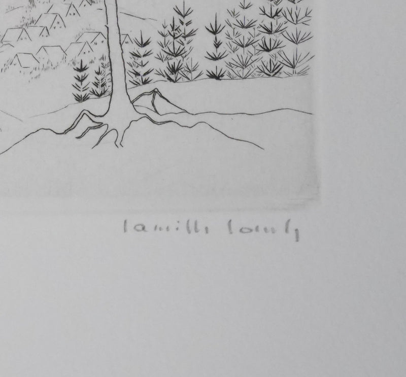 Camille COMBE : Clarté des branches, Gravure originale signée