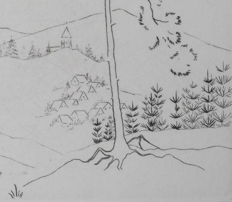 Camille COMBE : Clarté des branches, Gravure originale signée