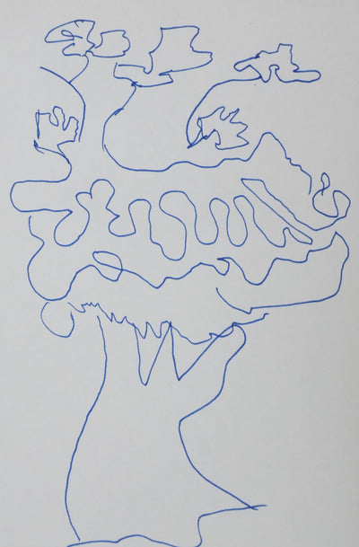 Jean FREUSTIE : L'arbre imaginaire, Autographe et dessin original signé