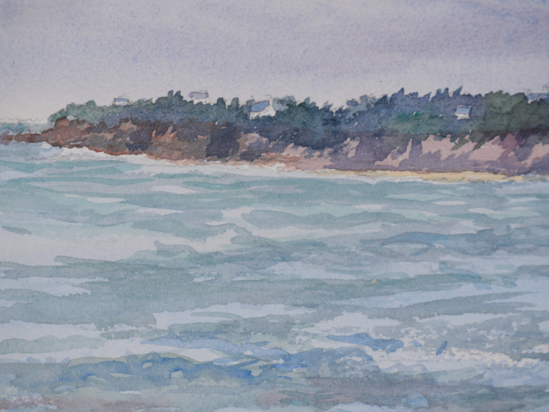 Salomon Alfred BOISECQ : La plage, Aquarelle originale signée