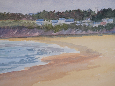 Salomon Alfred BOISECQ : La plage, Aquarelle originale signée