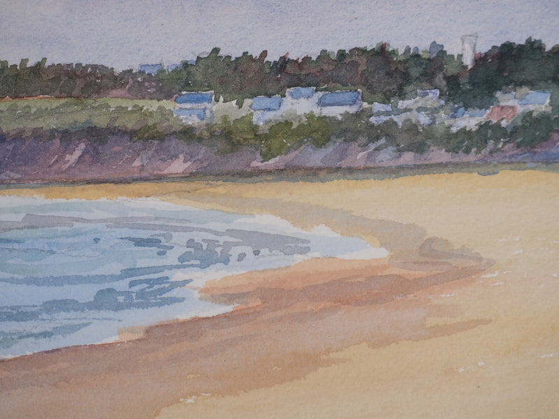 Salomon Alfred BOISECQ : La plage, Aquarelle originale signée