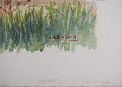 Salomon Alfred BOISECQ : La rivière de Saint-Maurice, Aquarelle originale signée