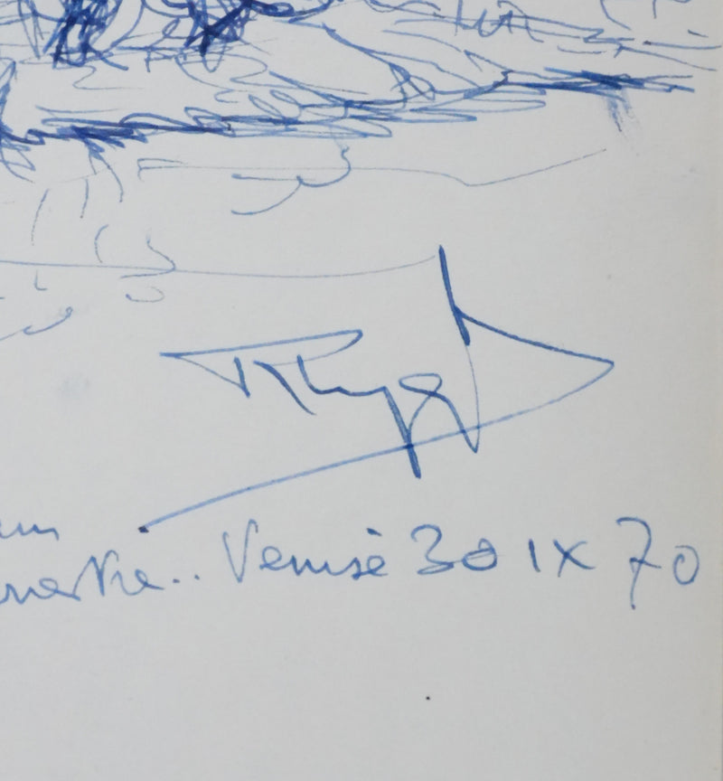 René HUYGHE : Les arbres sombres, Autographe et dessin original signé