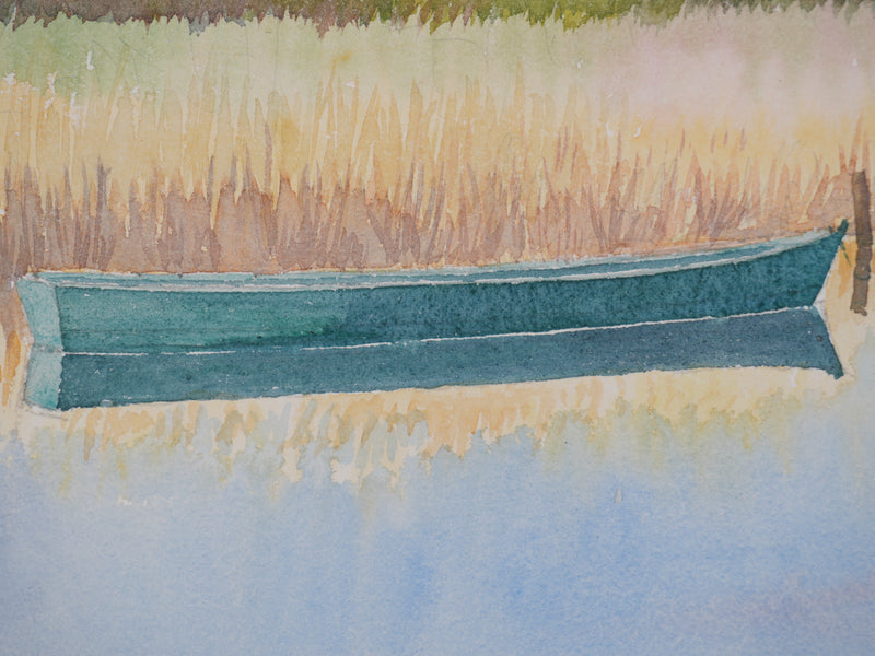 Salomon Alfred BOISECQ : Le Marais de Grande Brière, Aquarelle originale signée