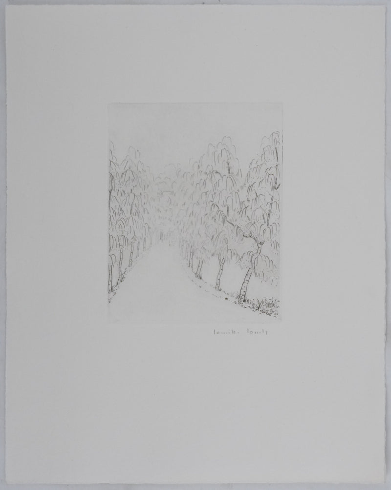 Camille COMBE : Sur le chemin des arbres, Gravure originale signée