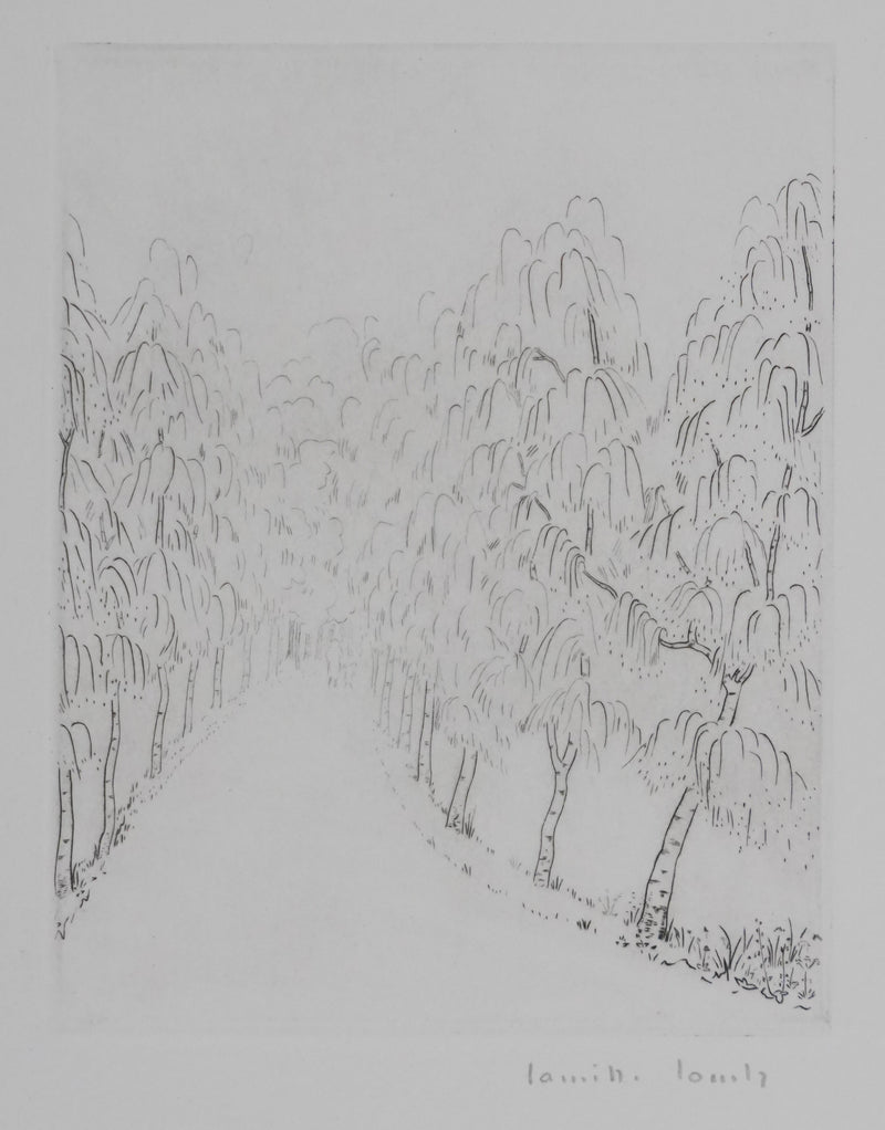 Camille COMBE : Sur le chemin des arbres, Gravure originale signée