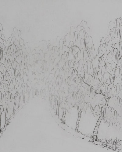 Camille COMBE : Sur le chemin des arbres, Gravure originale signée
