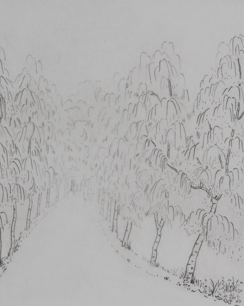 Camille COMBE : Sur le chemin des arbres, Gravure originale signée