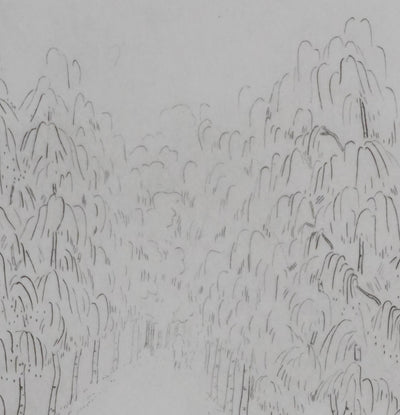 Camille COMBE : Sur le chemin des arbres, Gravure originale signée
