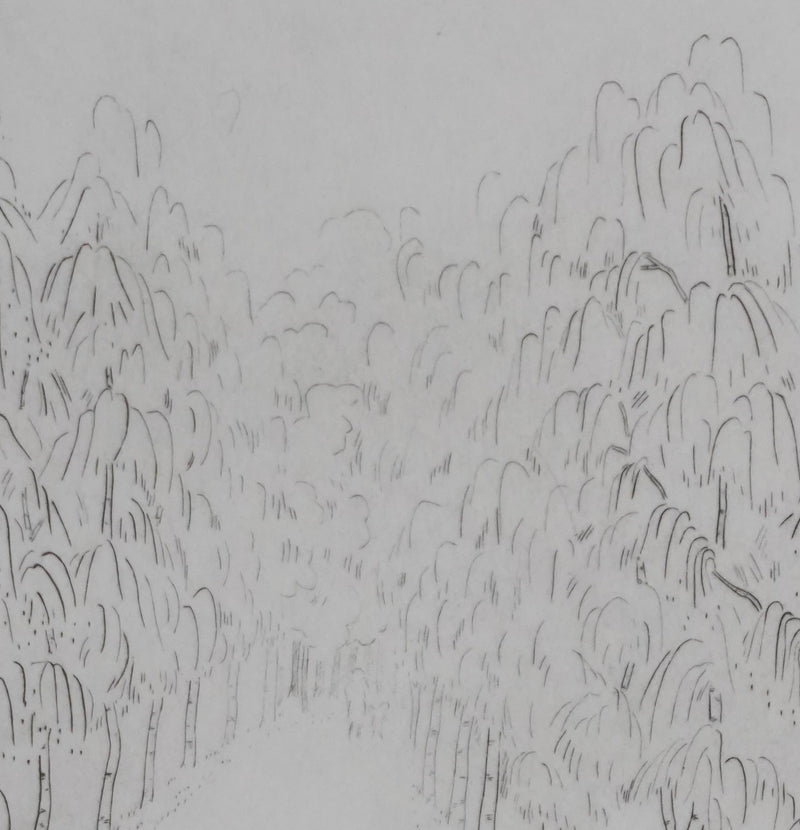 Camille COMBE : Sur le chemin des arbres, Gravure originale signée