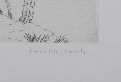 Camille COMBE : Trames végétales, Gravure originale signée