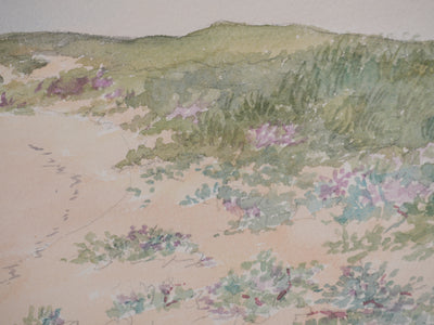 Salomon Alfred BOISECQ : Plage normande, Aquarelle originale signée