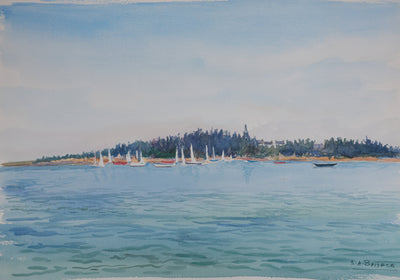Salomon Alfred BOISECQ : L'Ile d'Arz, Aquarelle originale signée