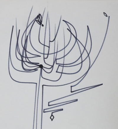 Raymond MORETTI : Le serpent et l'arbre, Dessin original signée