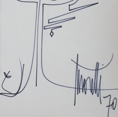 Raymond MORETTI : Le serpent et l'arbre, Dessin original signée