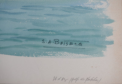 Salomon Alfred BOISECQ : L'Ile d'Arz, Aquarelle originale signée