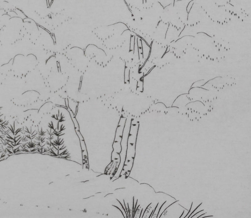 Camille COMBE : Trames végétales, Gravure originale signée