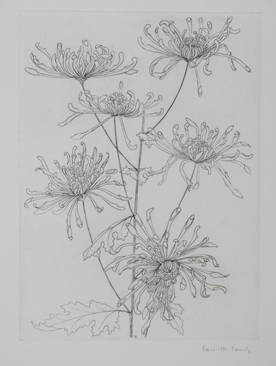 Camille COMBE : Danse florale, Gravure originale signée