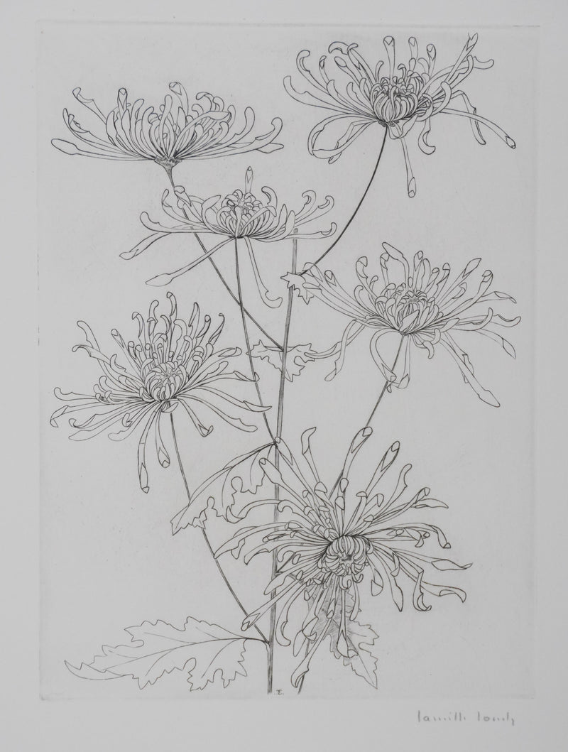 Camille COMBE : Danse florale, Gravure originale signée