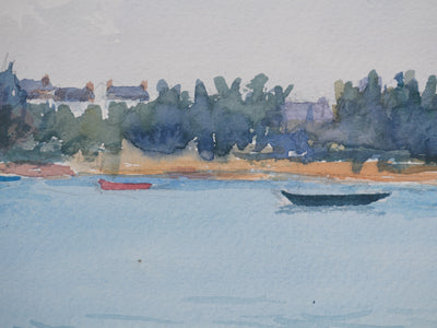 Salomon Alfred BOISECQ : L'Ile d'Arz, Aquarelle originale signée