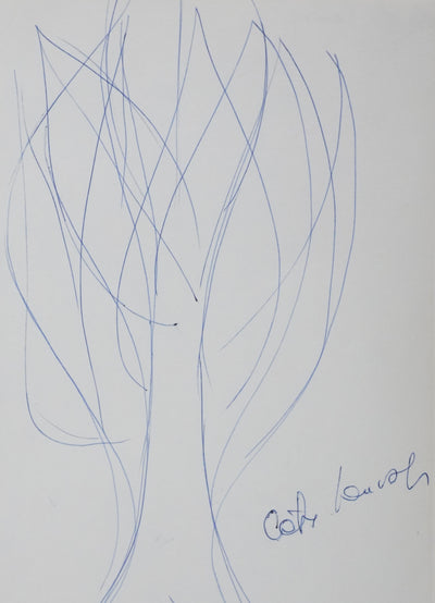 Catherine SAUVAGE : Les lianes bleues, Autographe et dessin original signée