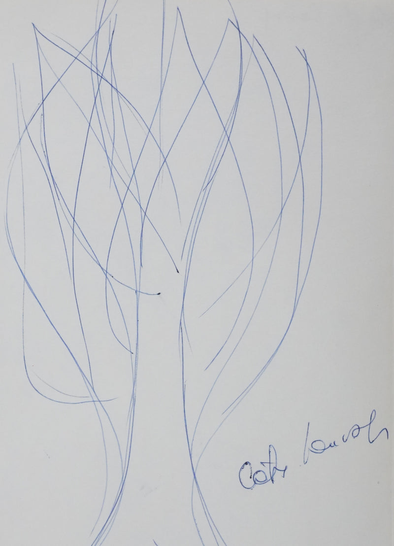 Catherine SAUVAGE : Les lianes bleues, Autographe et dessin original signée