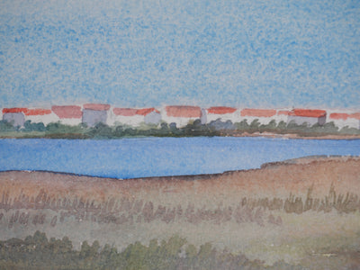 Salomon Alfred BOISECQ : Les Saintes-Maries-de-la-Mer, Aquarelle originale signée