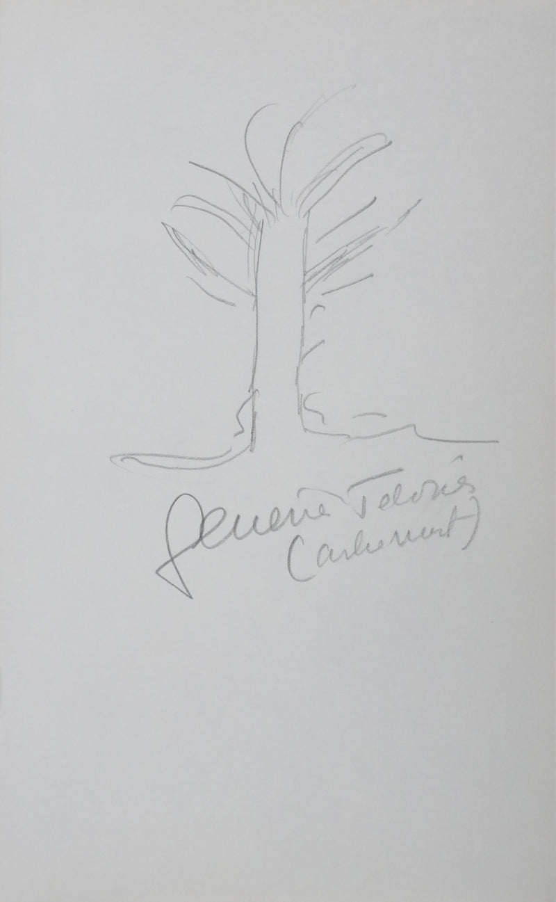 Geneviève TABOUIS : Arbre muet, Autographe et dessin original signée
