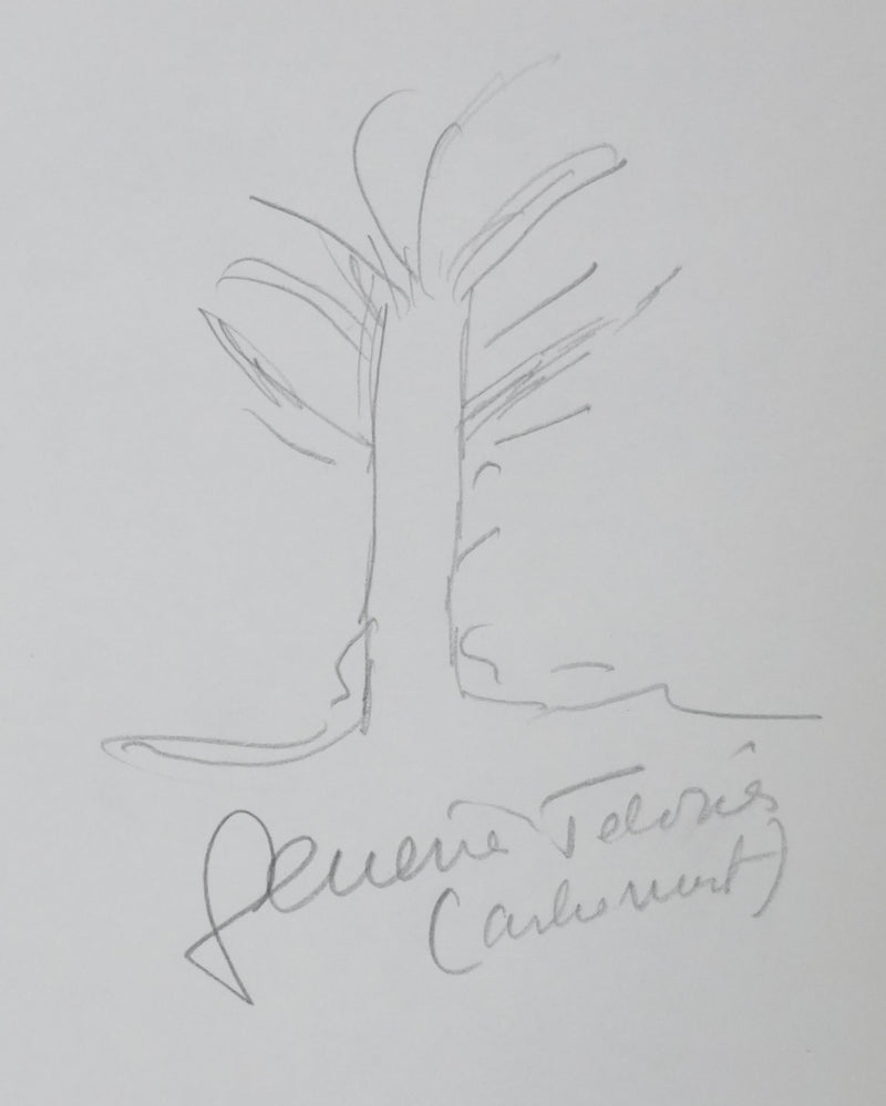 Geneviève TABOUIS : Arbre muet, Autographe et dessin original signée